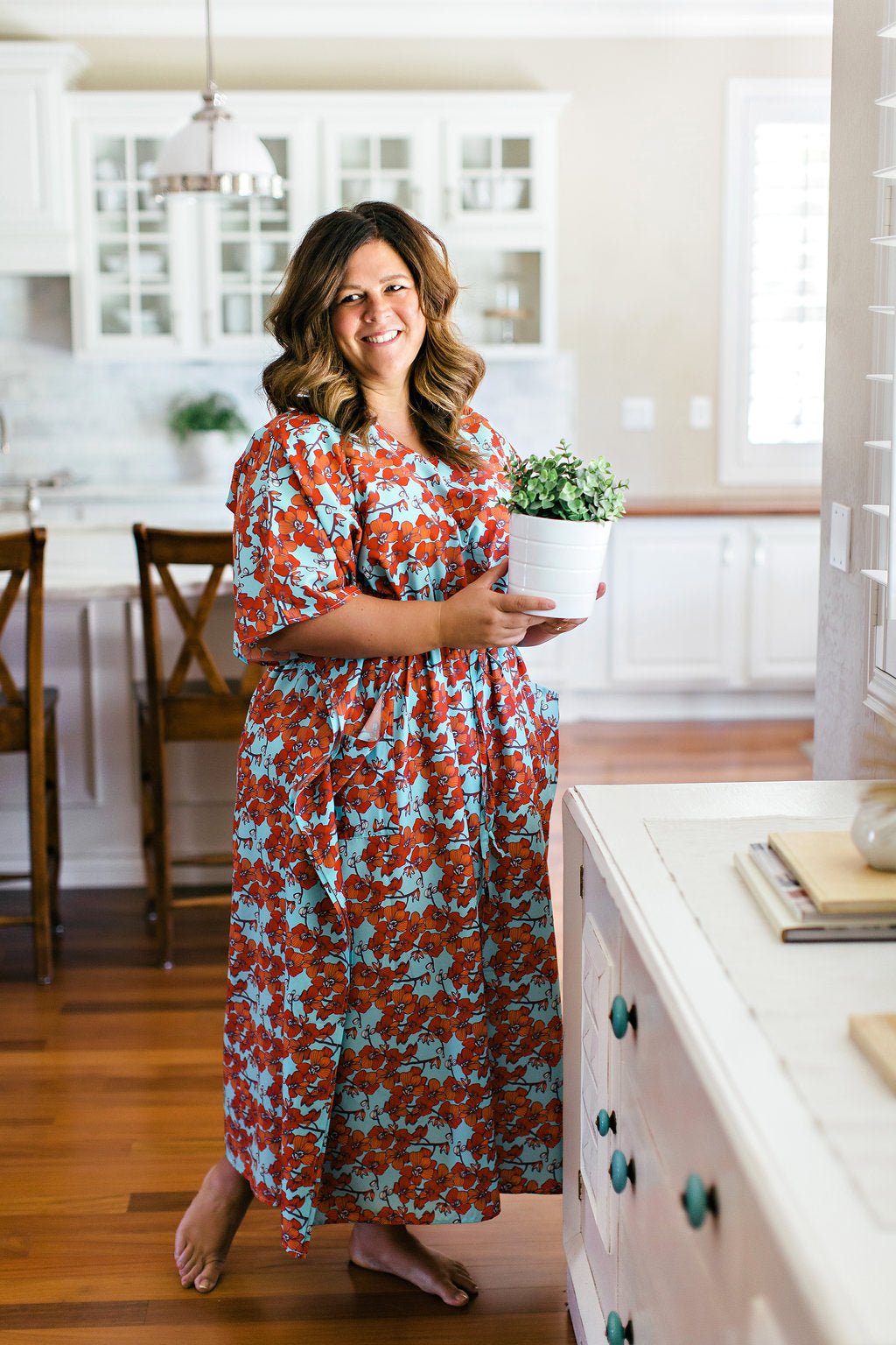 CLEMENTINE House Dress / Lightweight Soft Synthetic Silk / Effortless and Easy