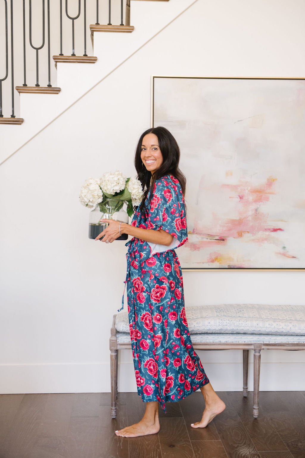 ROSA House Dress / Lightweight Soft Synthetic Silk / Effortless and Easy