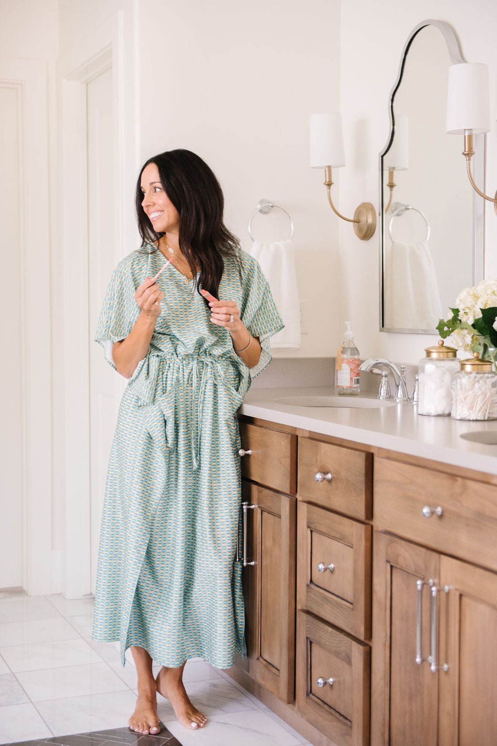 LARKIN House Dress / Lightweight Soft Synthetic Silk / Effortless and Easy